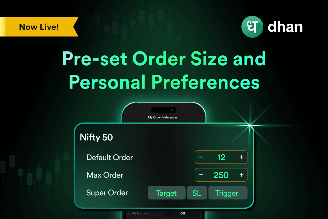 Pre-set Order Size on Dhan