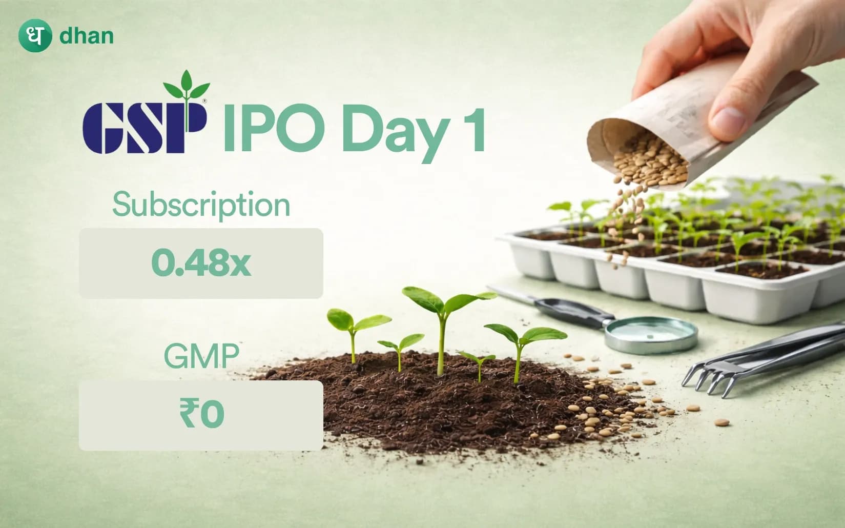 GSP Crop Science IPO Day 1: 0.48x Subscribed & GMP Rs. 0