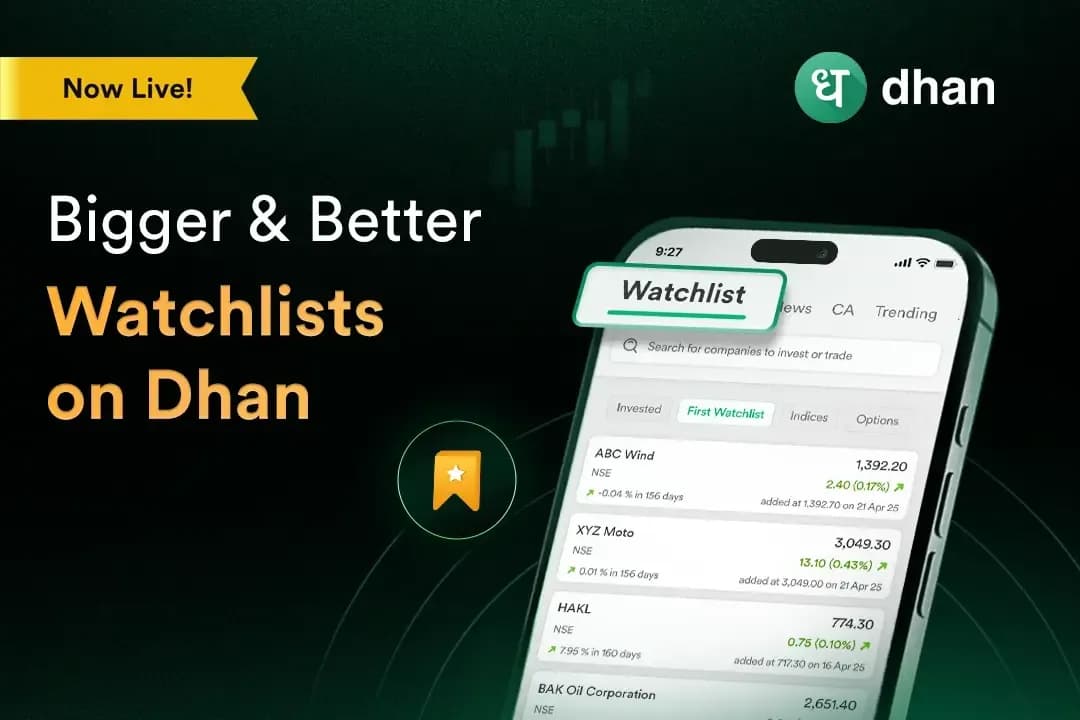 Track Upto 5,000 Stocks with Latest Watchlist Feature