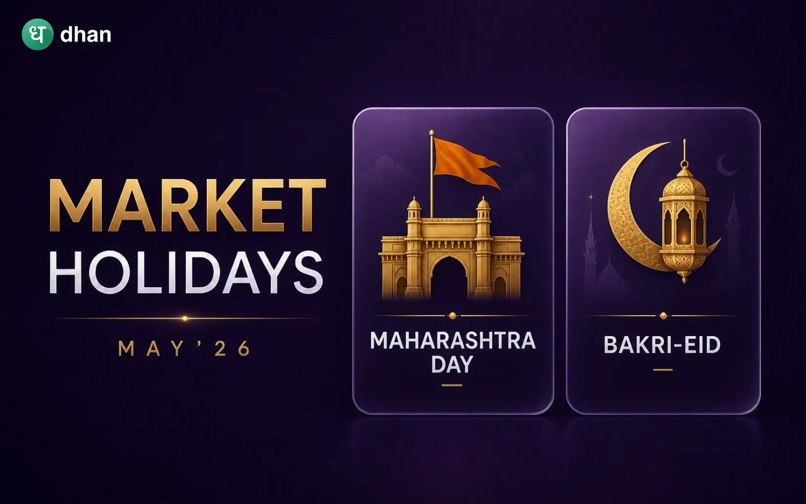 Market holidays in May '26