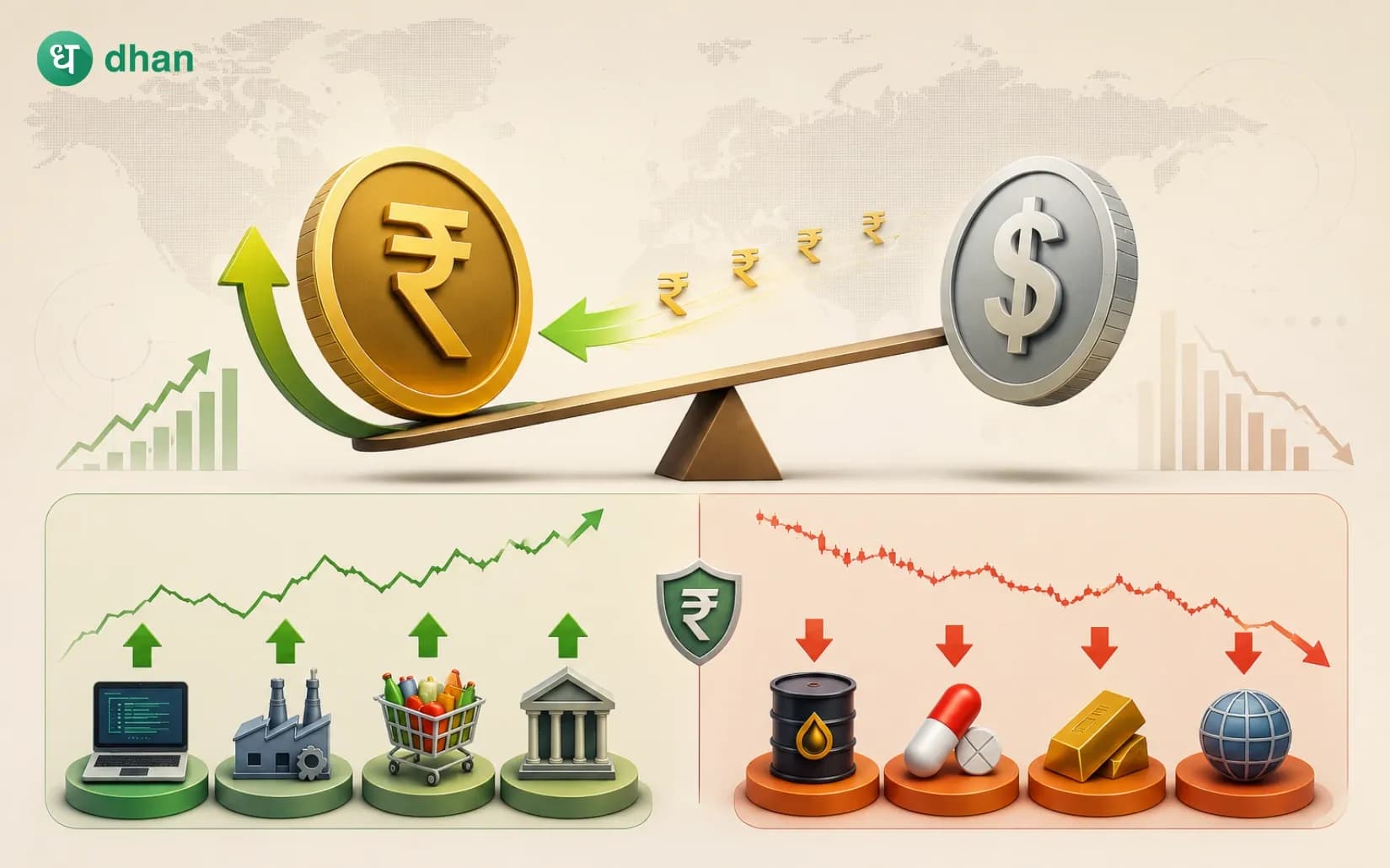 How a stronger Rupee against Dollar influences the Indian stock market