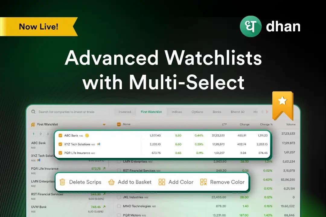 Now multi-select stocks on new Watchlist with advanced features