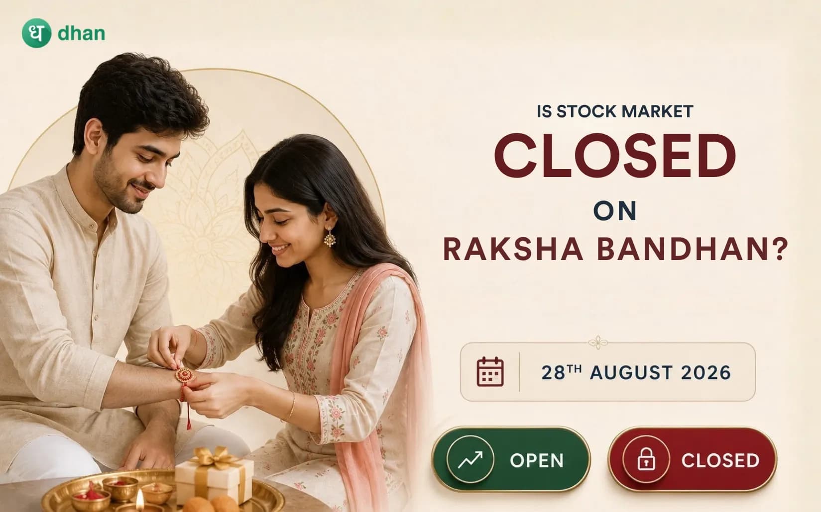 Is the Stock Market Closed on Raksha Bandhan (28th Aug 2026)?