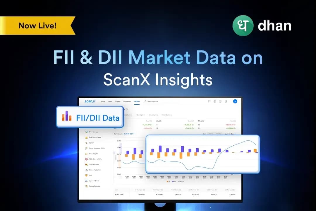 Stay ahead in the market with FII & DII Market Data on ScanX Insights