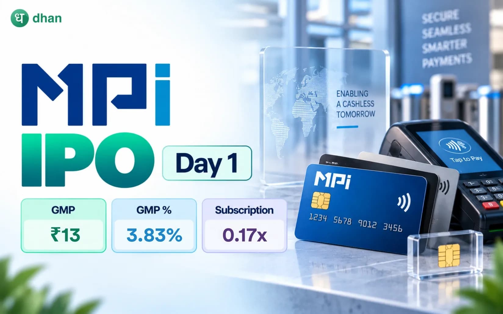 Manipal Payment and Identity Solutions IPO GMP Day 1: GMP ₹13 (3.83%) & 0.17x subscribed