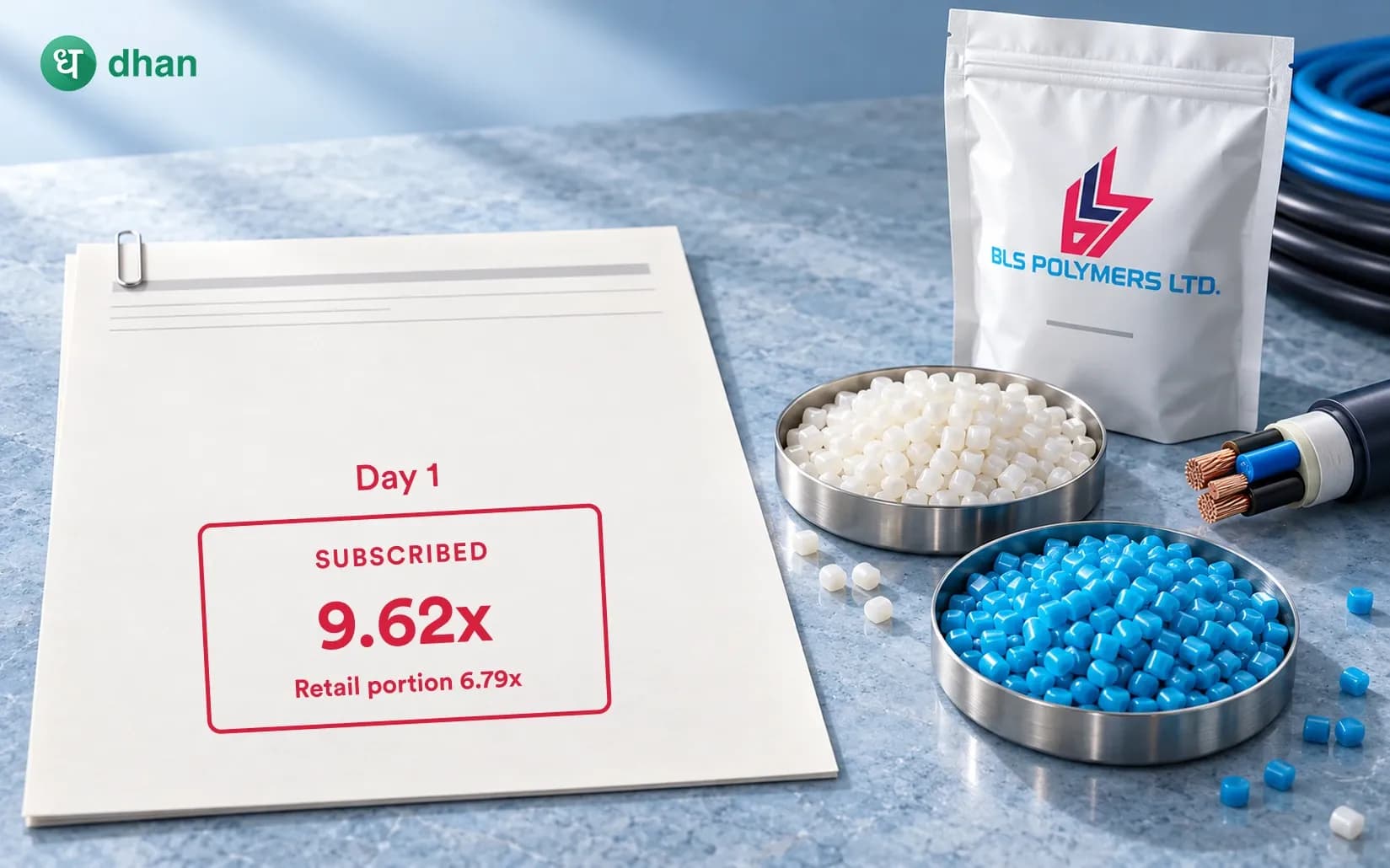 BLS Polymers IPO - Day 1: 9.62x subscribed, Retail portion at 6.79x